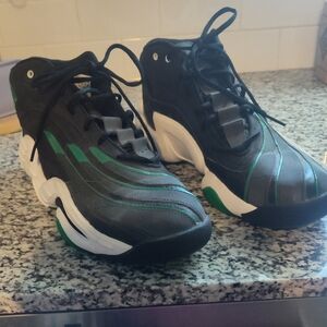 Men's Athletic Adidas Black and Green Athletic Shoes